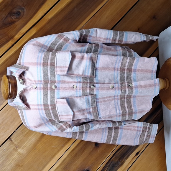 NEW! Barbie Graphic Shacket (Shirt & Jacket) - Pink Plaid - Women's Plus Size - Picture 2 of 11